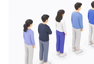 줄 서서 기다리는 손님들